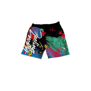 BKYS Mens Feeling Lucky French Terry Shorts - Black/Multi